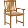 Image de vidaXL Chaises de jardin avec coussins 6 pcs. Bois massif acacia