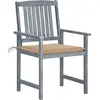 Image de vidaXL Gartenstühle mit Kissen 8 Stk. Massivholz Akazie Grau