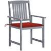 Image de VidaXL 3078228, Terrasse, Siège rembourré, Acacia, Rouge, Polyester, 610 mm