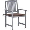 Image de VidaXL 3078230, Terrasse, Siège rembourré, Acacia, Gris clair-marron, Polyester, 610 mm