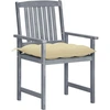 Image de vidaXL Gartenstühle mit Kissen 8 Stk. Massivholz Akazie Grau