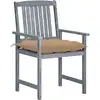Image de VidaXL 3078252, Terrasse, Siège rembourré, Acacia, Beige, Polyester, 610 mm