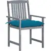 Image de vidaXL Gartenstühle mit Kissen 8 Stk. Massivholz Akazie Grau
