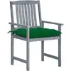 Image de vidaXL Gartenstühle mit Kissen 8 Stk. Massivholz Akazie Grau