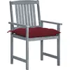 Image de VidaXL 3078258, Terrasse, Siège rembourré, Acacia, Rouge, Polyester, 610 mm
