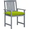 Image de VidaXL 3078260, Terrasse, Siège rembourré, Acacia, Vert, Polyester, 610 mm