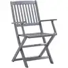 Image de vidaXL Chaises de jardin pliantes 8 pcs. Bois massif acacia