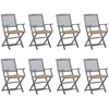 Image de vidaXL Klappbare Gartenstühle 8 Stk. mit Kissen Massivholz Akazie