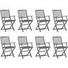 Image de vidaXL Klappbare Gartenstühle 8 Stk. mit Kissen Massivholz Akazie