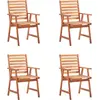 Image de VidaXL 3078326, Terrasse, Siège rembourré, Acacia, Rouge, Polyester, 560 mm