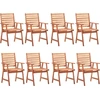 Image de VidaXL 3078398, Terrasse, Siège rembourré, Acacia, Rouge, Polyester, 560 mm