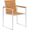 Image de vidaXL Chaises de jardin 6 pcs. Bois massif acacia et acier inoxydable