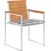 Image de vidaXL Chaises de jardin 4 pcs. avec coussins bois massif acacia