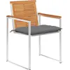 Image de vidaXL Chaises de jardin 4 pcs. avec coussins bois massif acacia