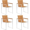 Image de vidaXL Chaises de jardin 4 pcs. avec coussins bois massif acacia