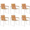 Image de vidaXL Chaises de jardin 6 pcs. avec coussins bois massif acacia