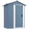 Image de vidaXL Abri de jardin Gris 126x97,5x177 cm Acier galvanisé