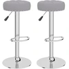 Image de vidaXL Tabouret de bar 2 pcs. Tissu gris