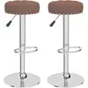 Image de vidaXL Tabouret de bar 2 pcs tissu marron