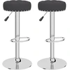 Image de vidaXL Tabouret de bar 2 pcs. noir tissu
