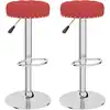 Image de vidaXL Tabouret de bar 2 pcs. Tissu rouge vin