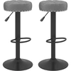 Image de vidaXL Tabouret de bar 2 pcs. Velours gris foncé