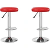 Image de vidaXL Tabouret de bar 2 pcs. Simili cuir rouge