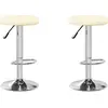 Image de vidaXL Tabouret de bar 2 pcs. Crème similicuir