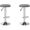 Image de vidaXL Tabouret de bar 2 pcs. Simili cuir gris