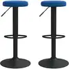 Image de vidaXL Tabouret de bar 2 pcs. Velours bleu