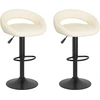 Image de vidaXL Tabouret de bar 2 pcs. Velours crème