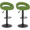 Image de vidaXL Tabouret de bar 2 pcs. velours vert clair