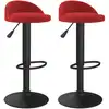Image de vidaXL Tabouret de bar 2 pcs. Velours rouge vin