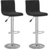 Image de vidaXL Tabouret de bar 2 pcs. noir velours