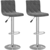 Image de vidaXL Tabouret de bar 2 pcs. Velours gris foncé