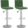 Image de vidaXL Tabouret de bar 2 pcs. Vert foncé velours