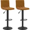 Image de vidaXL Tabouret de bar 2 pcs. velours brun