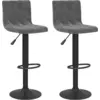 Image de vidaXL Tabouret de bar 2 pcs. Velours gris foncé