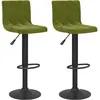 Image de vidaXL Tabouret de bar 2 pcs. velours vert clair