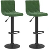 Image de vidaXL Tabouret de bar 2 pcs. Vert foncé velours