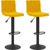 Image de vidaXL Tabouret de bar 2 pcs jaune moutarde velours