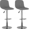Image de vidaXL Tabouret de bar 2 pcs tissu gris clair