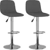 Image de vidaXL Tabouret de bar 2 pcs. Tissu gris foncé