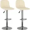 Image de vidaXL Tabouret de bar 2 pcs. Tissu crème