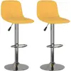 Image de vidaXL Tabouret de bar 2 pcs. Tissu jaune