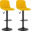 Image de vidaXL Tabouret de bar 2 pcs. velours jaune