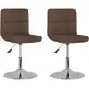 Image de vidaXL Chaise de salle à manger 2 pcs. Pivotant Tissu marron