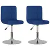 Image de vidaXL Chaise de salle à manger 2 pcs. Pivotant Bleu Tissu