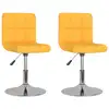 Image de vidaXL Chaise de salle à manger 2 pcs. Pivotant Tissu jaune