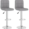 Image de vidaXL Tabouret de bar 2 pcs tissu gris clair